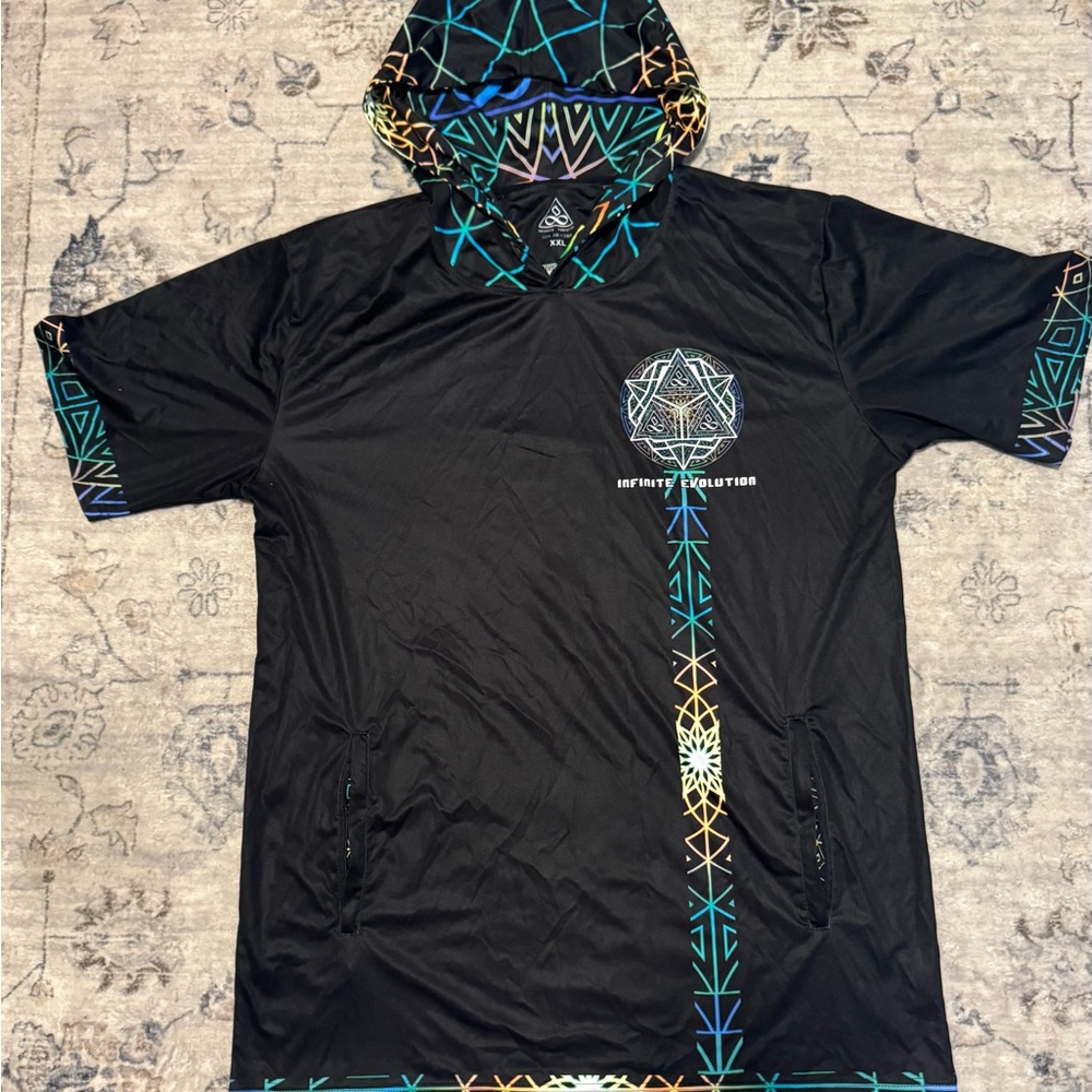 Black Geometric Hoodie T-Shirt
